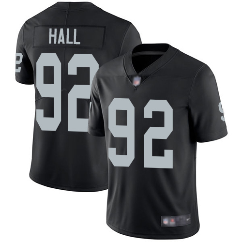 Men Oakland Raiders Limited Black P J  Hall Home Jersey NFL Football #92 Vapor Untouchable Jersey